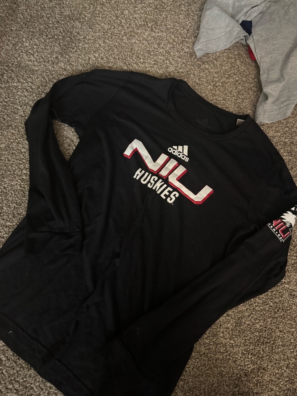 adidas Black NIU Northern Illinois Huskies Long-Sleeve Dri Fit S